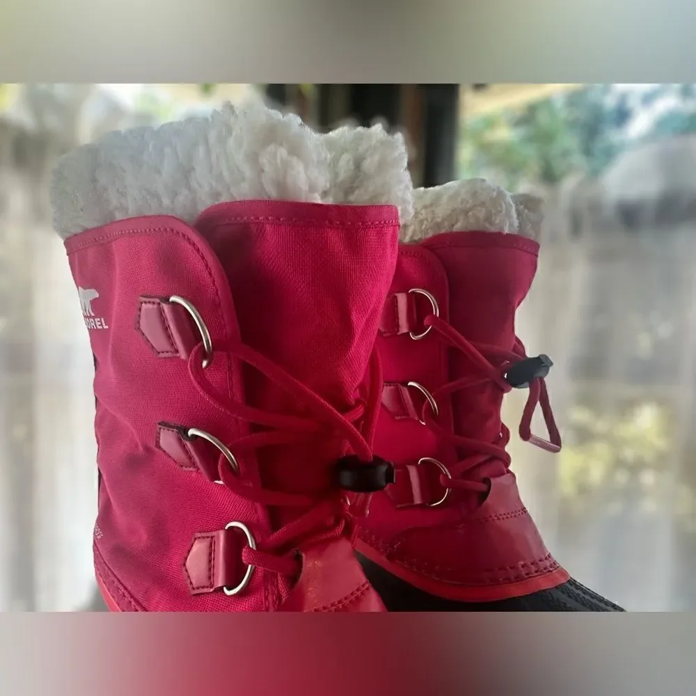 Sorel Yoot Pac Waterproof Nylon Winter Snow Boots Bright Rose Size 4
